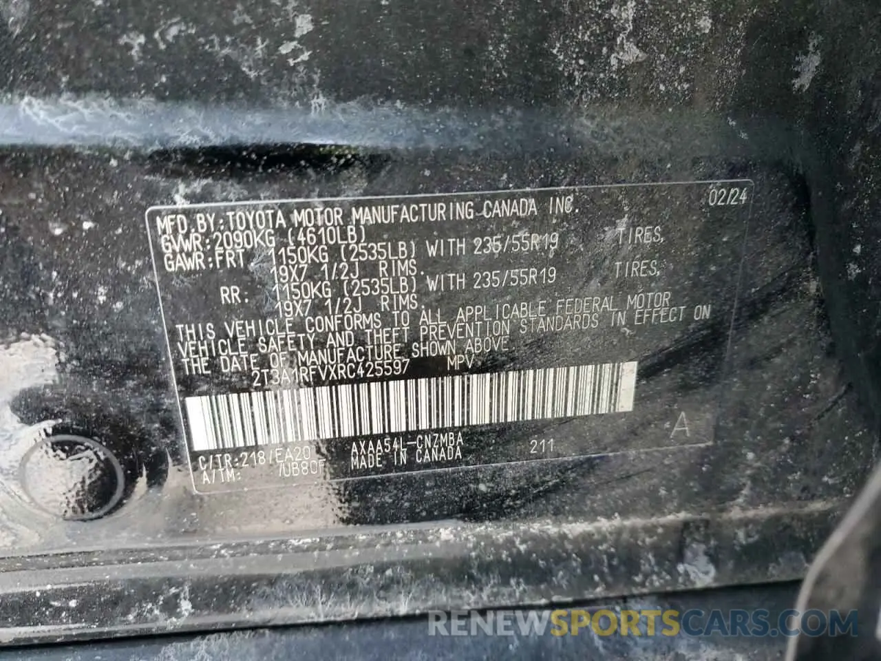 15 Photograph of a damaged car 2T3A1RFVXRC425597 TOYOTA RAV4 2024