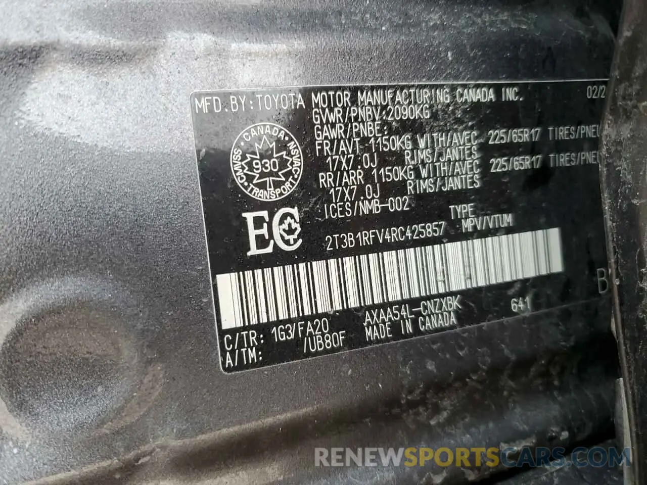 13 Photograph of a damaged car 2T3B1RFV4RC425857 TOYOTA RAV4 2024
