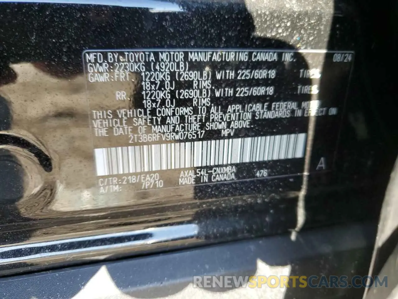 12 Photograph of a damaged car 2T3B6RFV9RW076517 TOYOTA RAV4 2024