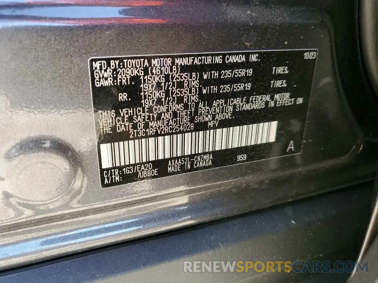 13 Photograph of a damaged car 2T3C1RFV2RC254028 TOYOTA RAV4 2024