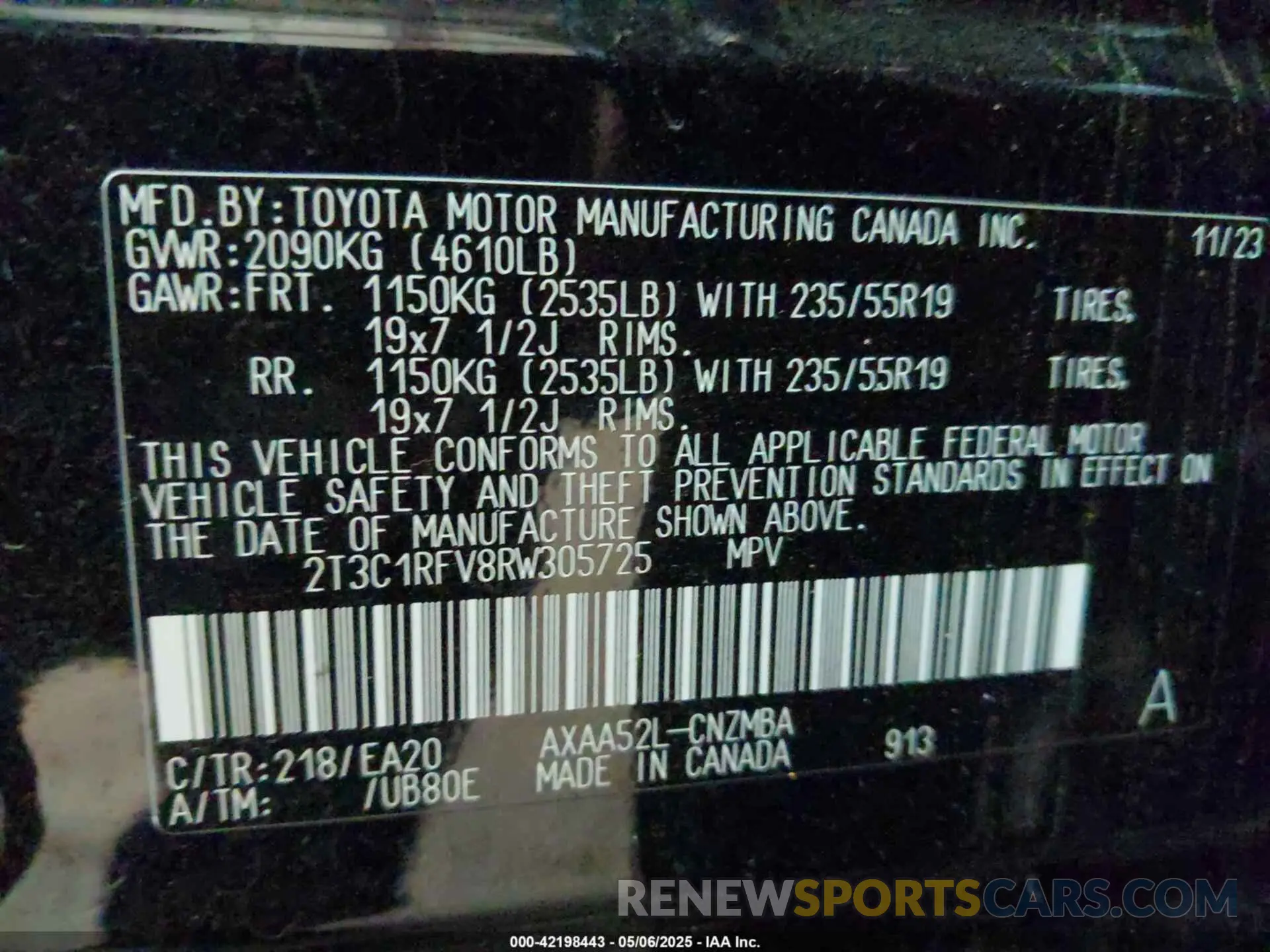9 Photograph of a damaged car 2T3C1RFV8RW305725 TOYOTA RAV4 2024