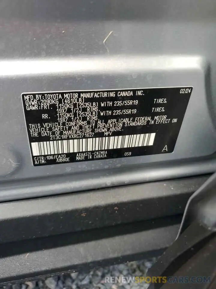 13 Photograph of a damaged car 2T3C1RFVXRC271627 TOYOTA RAV4 2024