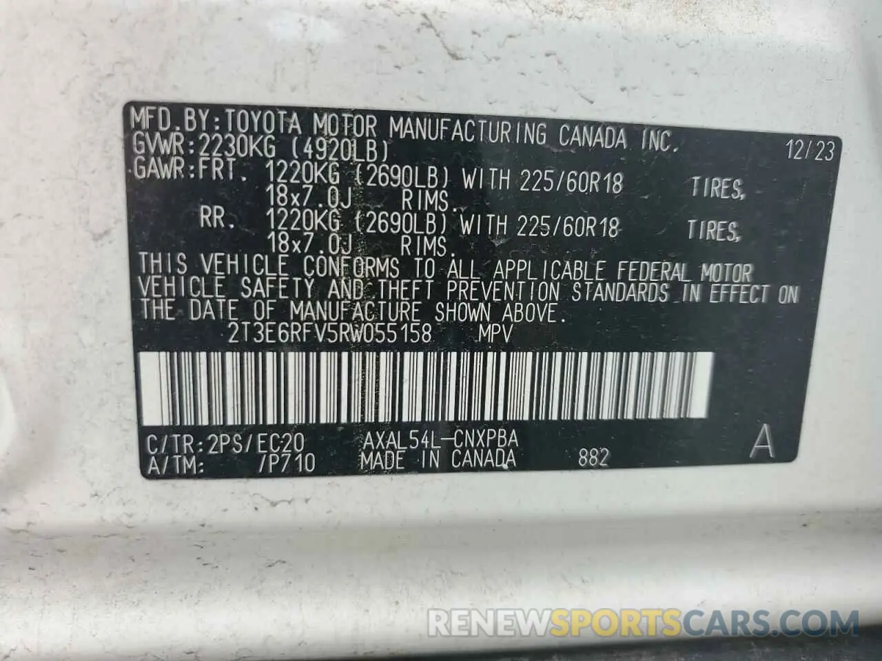 13 Photograph of a damaged car 2T3E6RFV5RW055158 TOYOTA RAV4 2024