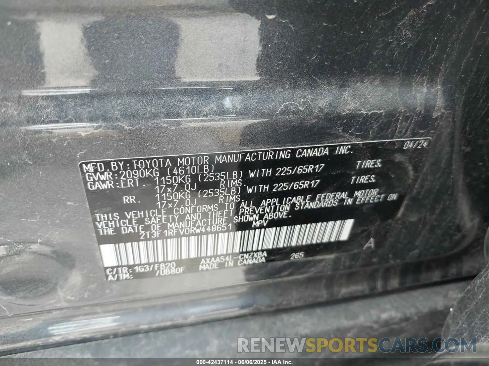 9 Photograph of a damaged car 2T3F1RFV0RW448651 TOYOTA RAV4 2024