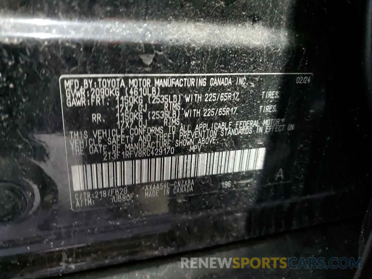 15 Photograph of a damaged car 2T3F1RFV8RC429170 TOYOTA RAV4 2024