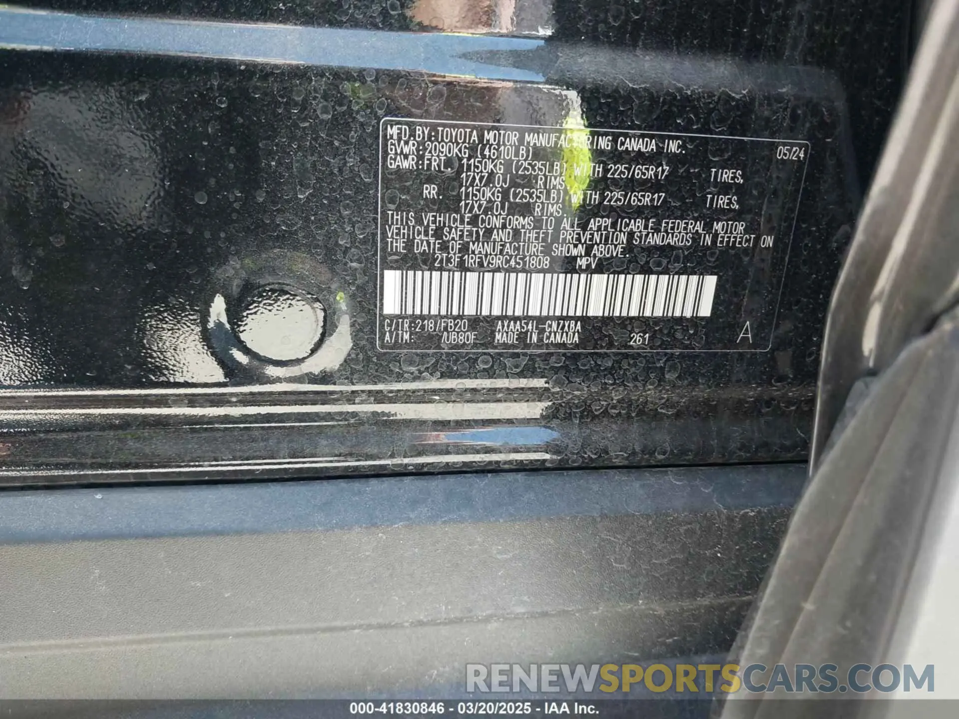 9 Photograph of a damaged car 2T3F1RFV9RC451808 TOYOTA RAV4 2024