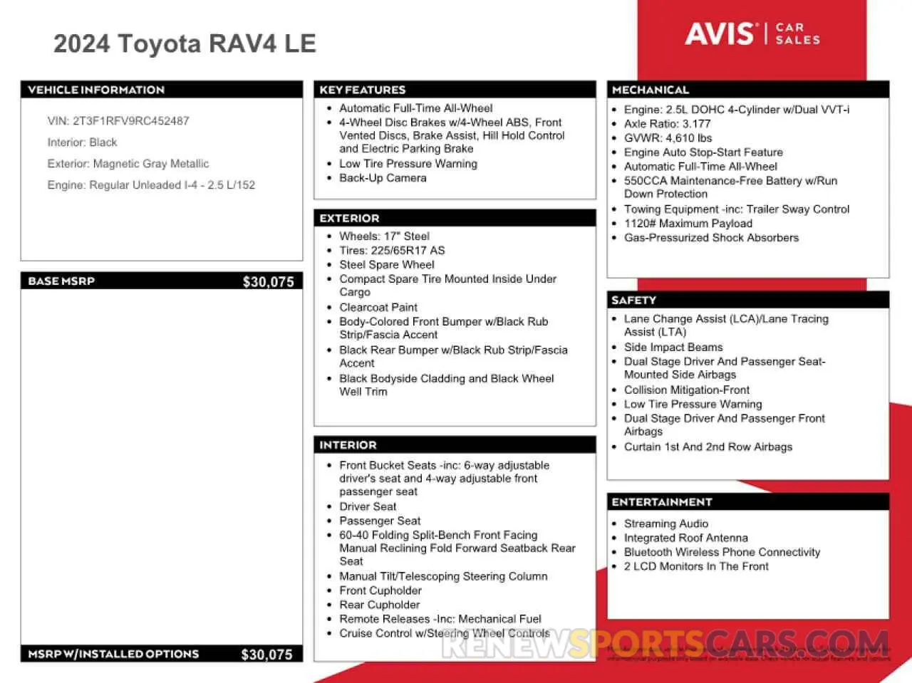 13 Photograph of a damaged car 2T3F1RFV9RC452487 TOYOTA RAV4 2024