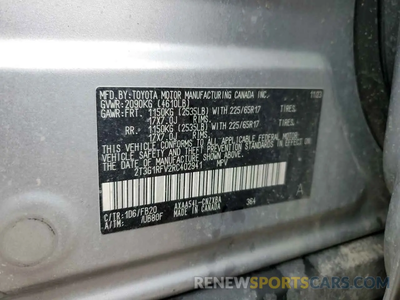 14 Photograph of a damaged car 2T3G1RFV2RC402941 TOYOTA RAV4 2024