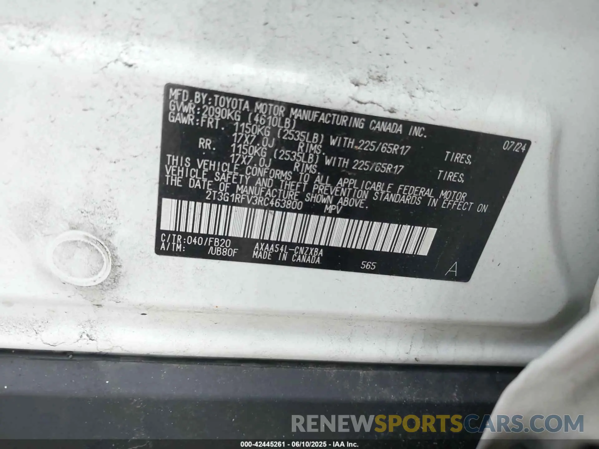 9 Photograph of a damaged car 2T3G1RFV3RC463800 TOYOTA RAV4 2024
