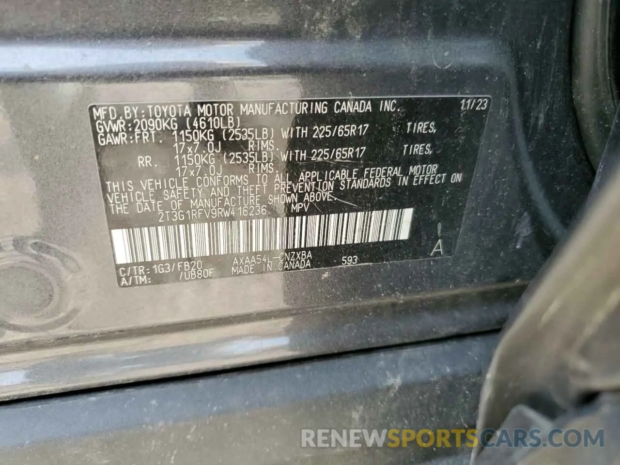 13 Photograph of a damaged car 2T3G1RFV9RW416236 TOYOTA RAV4 2024