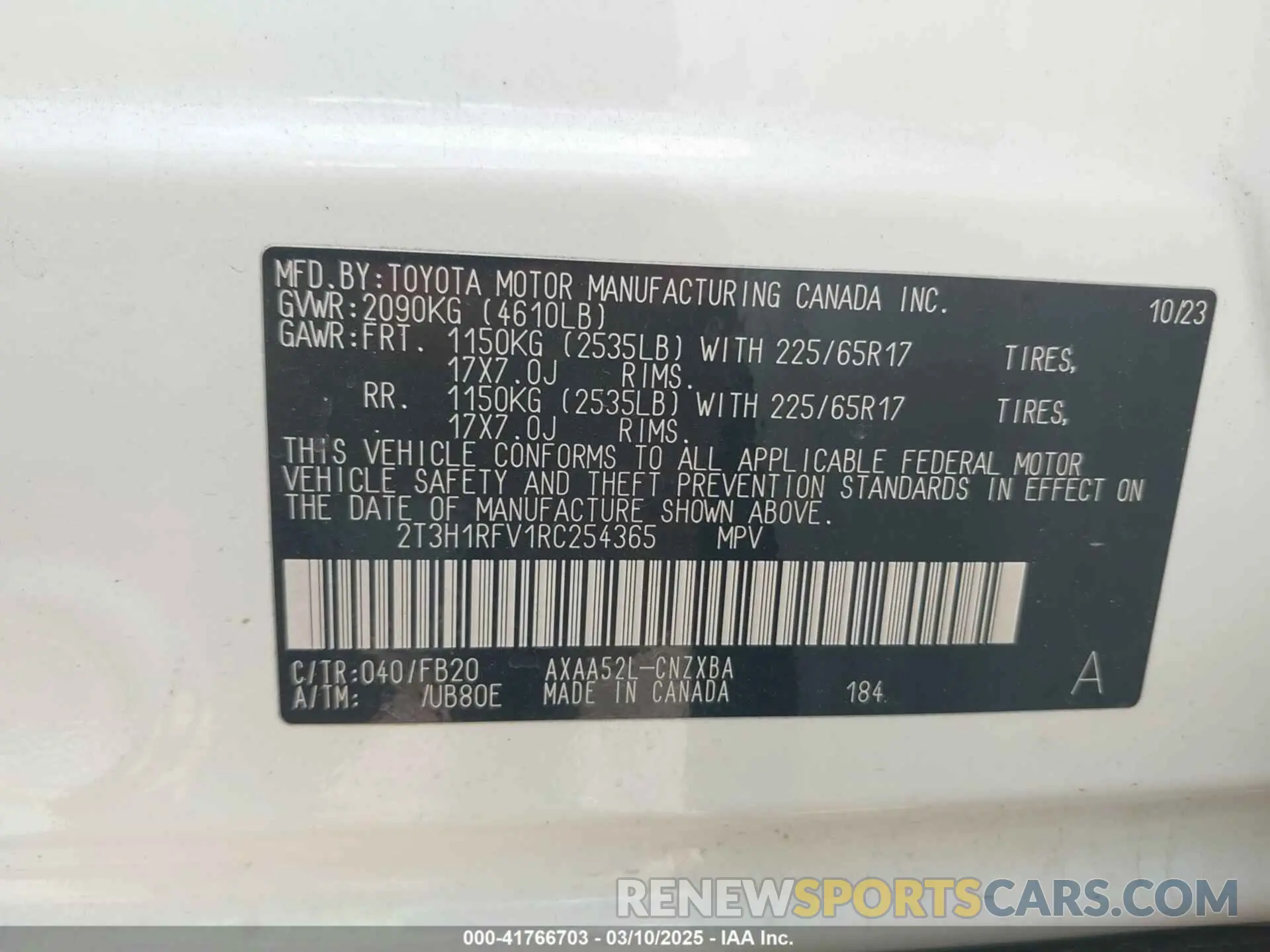 9 Photograph of a damaged car 2T3H1RFV1RC254365 TOYOTA RAV4 2024