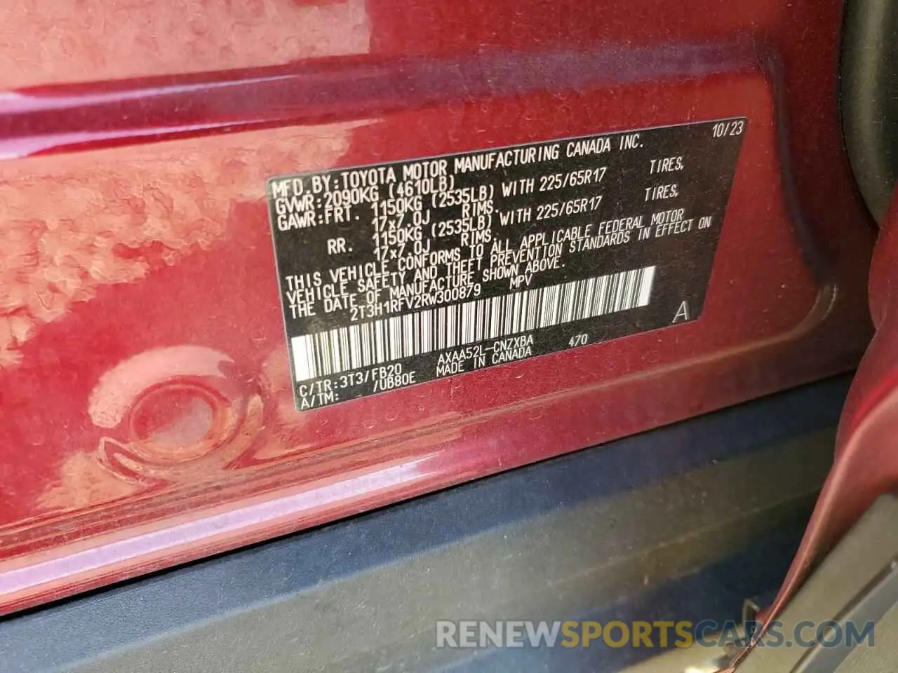 12 Photograph of a damaged car 2T3H1RFV2RW300879 TOYOTA RAV4 2024