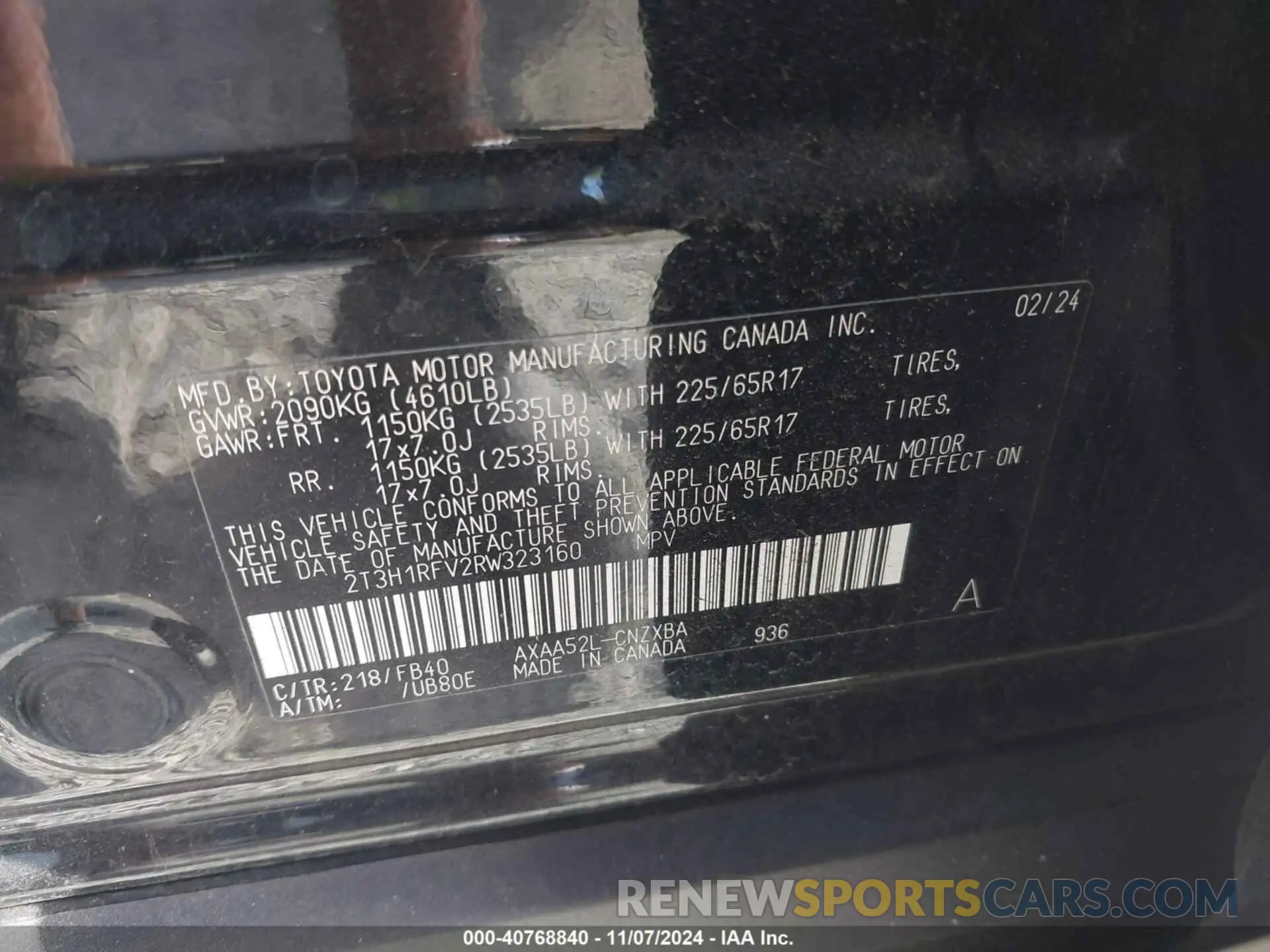 9 Photograph of a damaged car 2T3H1RFV2RW323160 TOYOTA RAV4 2024
