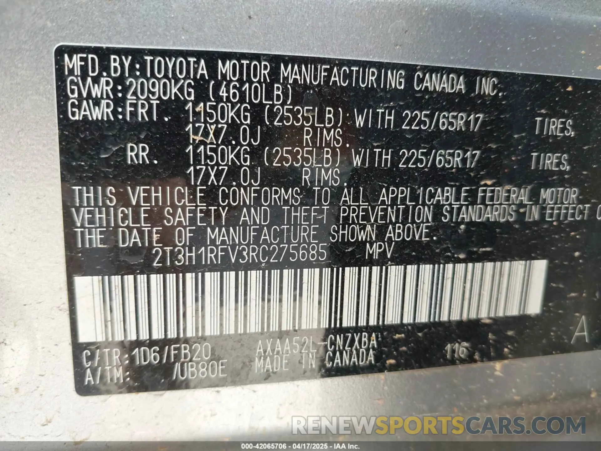 9 Photograph of a damaged car 2T3H1RFV3RC275685 TOYOTA RAV4 2024