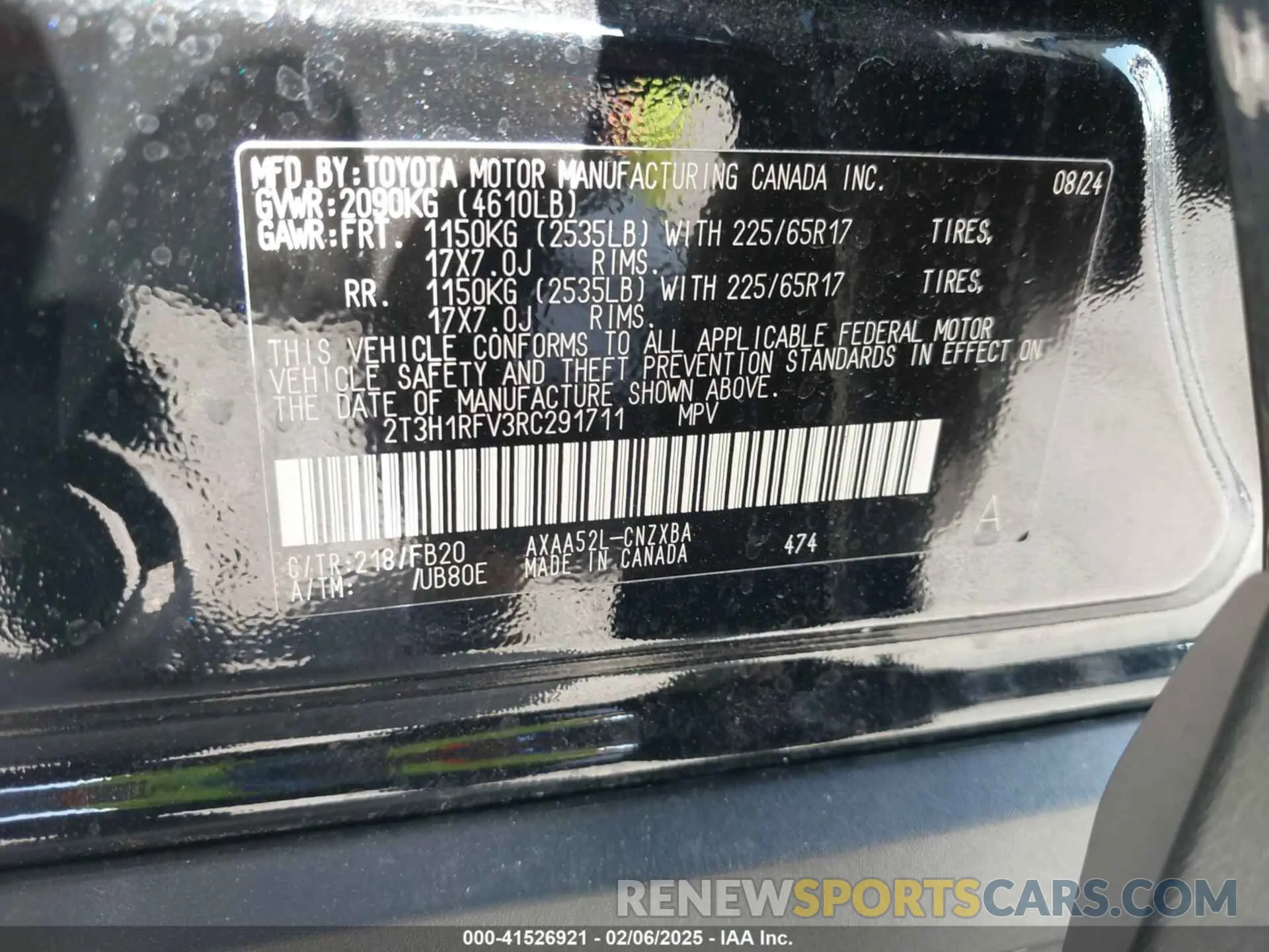 9 Photograph of a damaged car 2T3H1RFV3RC291711 TOYOTA RAV4 2024