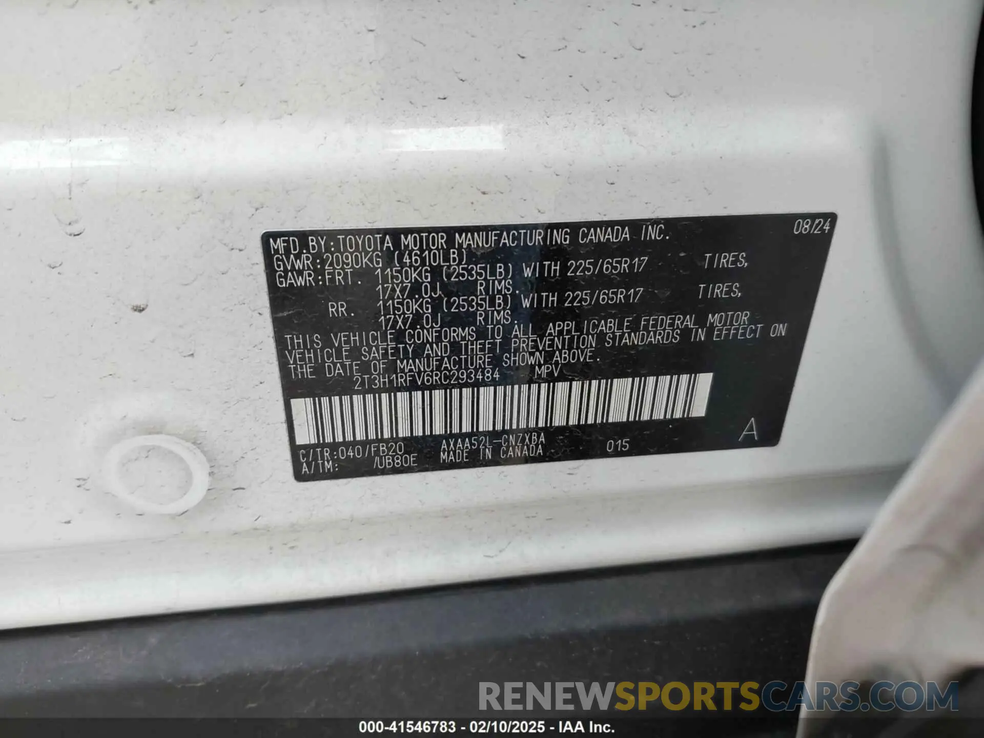 9 Photograph of a damaged car 2T3H1RFV6RC293484 TOYOTA RAV4 2024