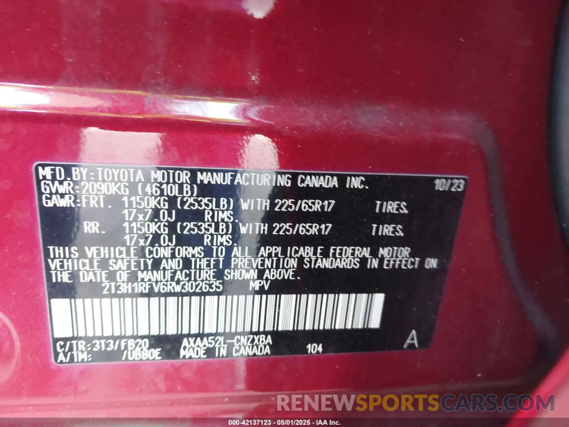 9 Photograph of a damaged car 2T3H1RFV6RW302635 TOYOTA RAV4 2024
