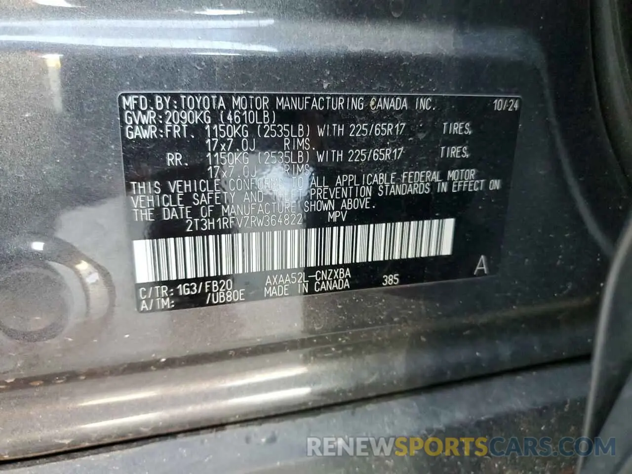 15 Photograph of a damaged car 2T3H1RFV7RW364822 TOYOTA RAV4 2024