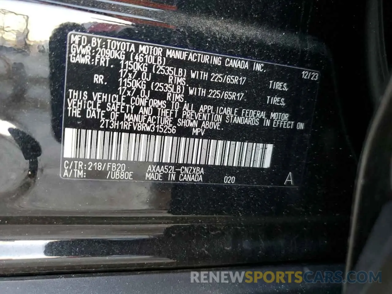 13 Photograph of a damaged car 2T3H1RFV8RW315256 TOYOTA RAV4 2024