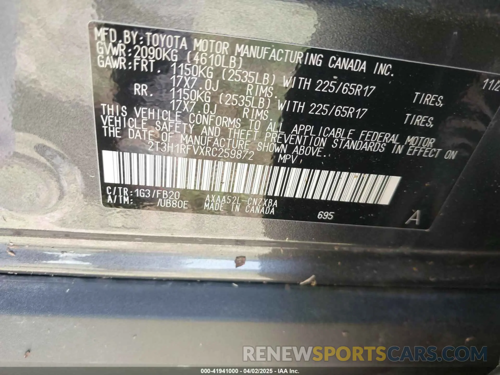 9 Photograph of a damaged car 2T3H1RFVXRC259872 TOYOTA RAV4 2024