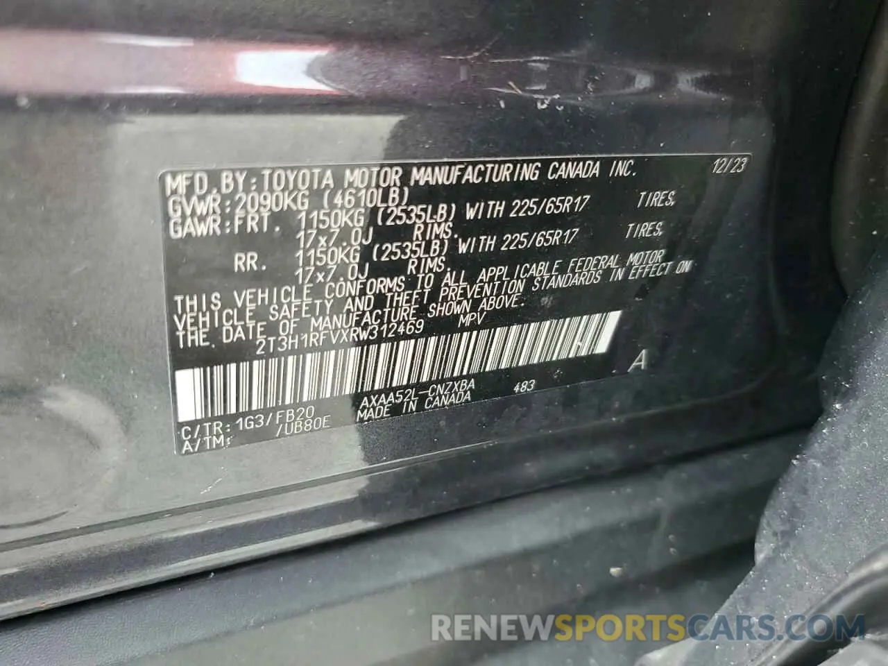 14 Photograph of a damaged car 2T3H1RFVXRW312469 TOYOTA RAV4 2024