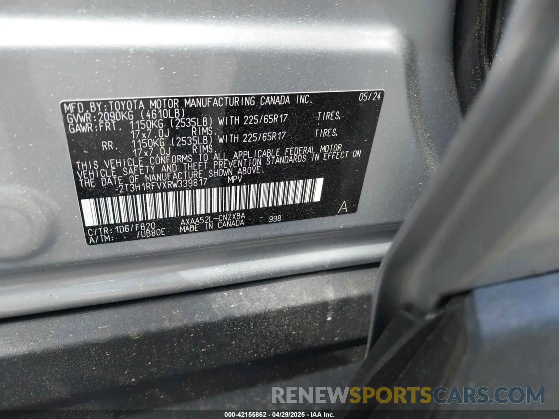 9 Photograph of a damaged car 2T3H1RFVXRW339817 TOYOTA RAV4 2024