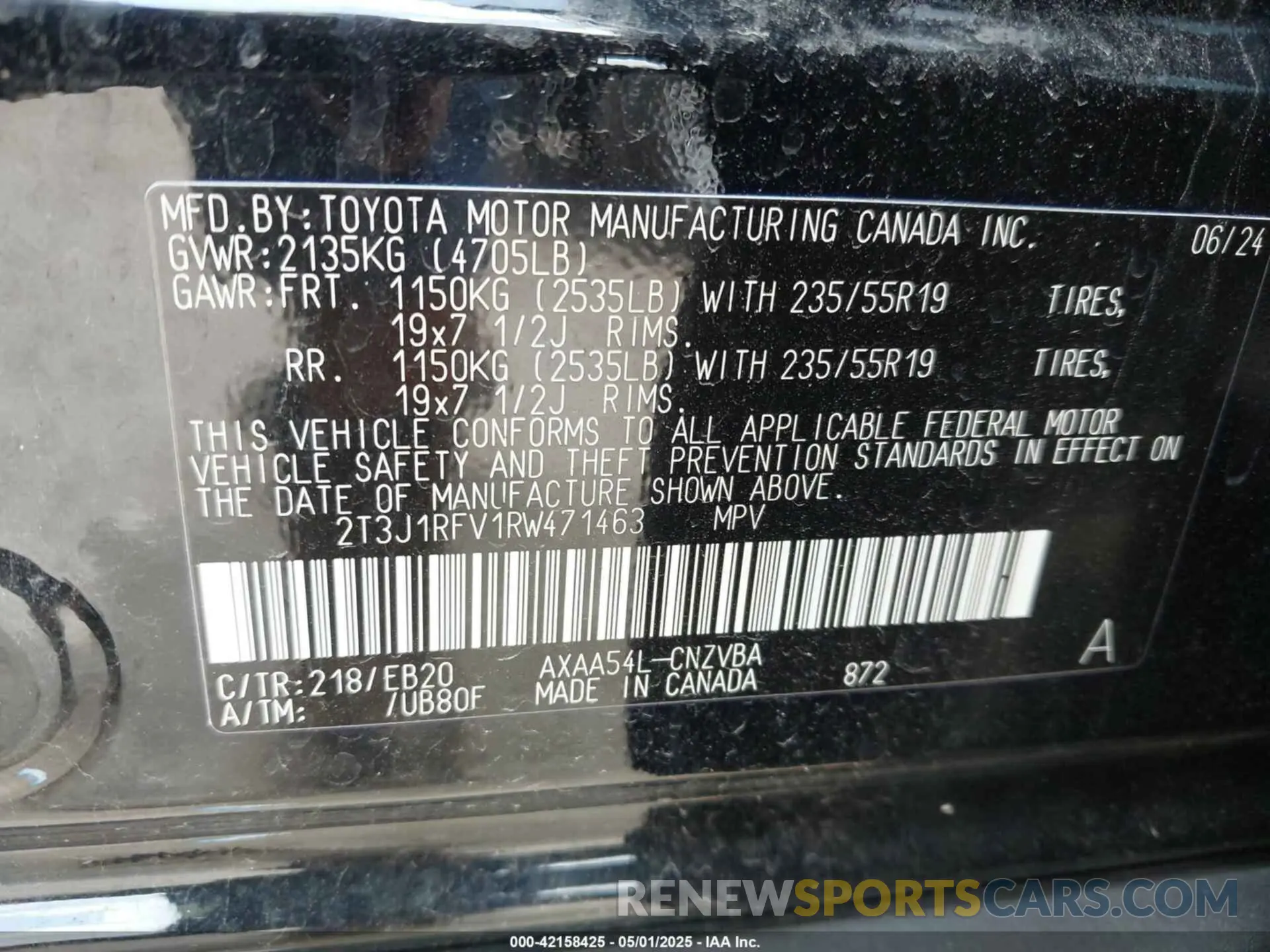 9 Photograph of a damaged car 2T3J1RFV1RW471463 TOYOTA RAV4 2024