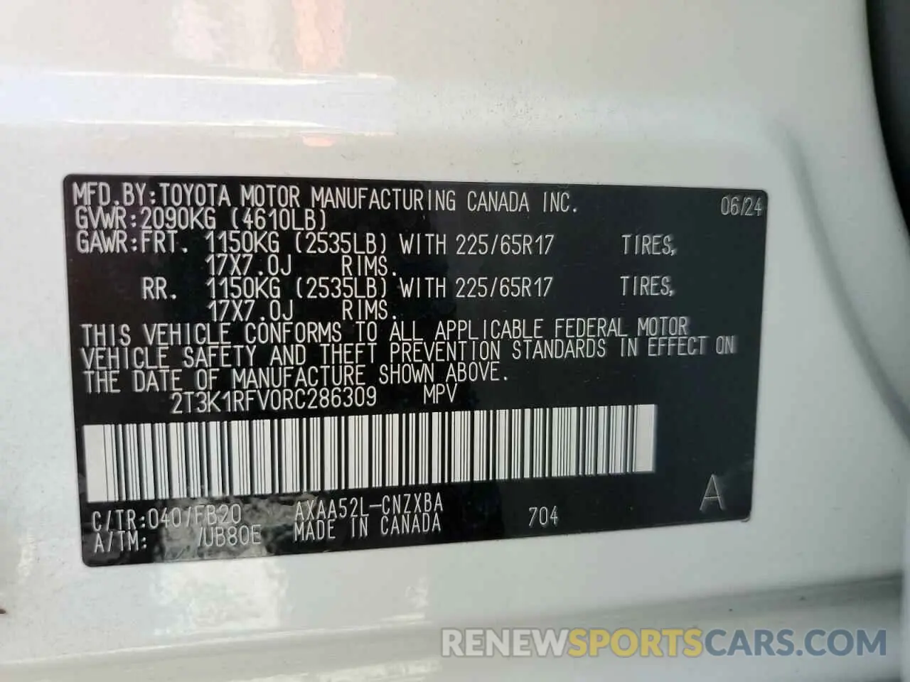 13 Photograph of a damaged car 2T3K1RFV0RC286309 TOYOTA RAV4 2024