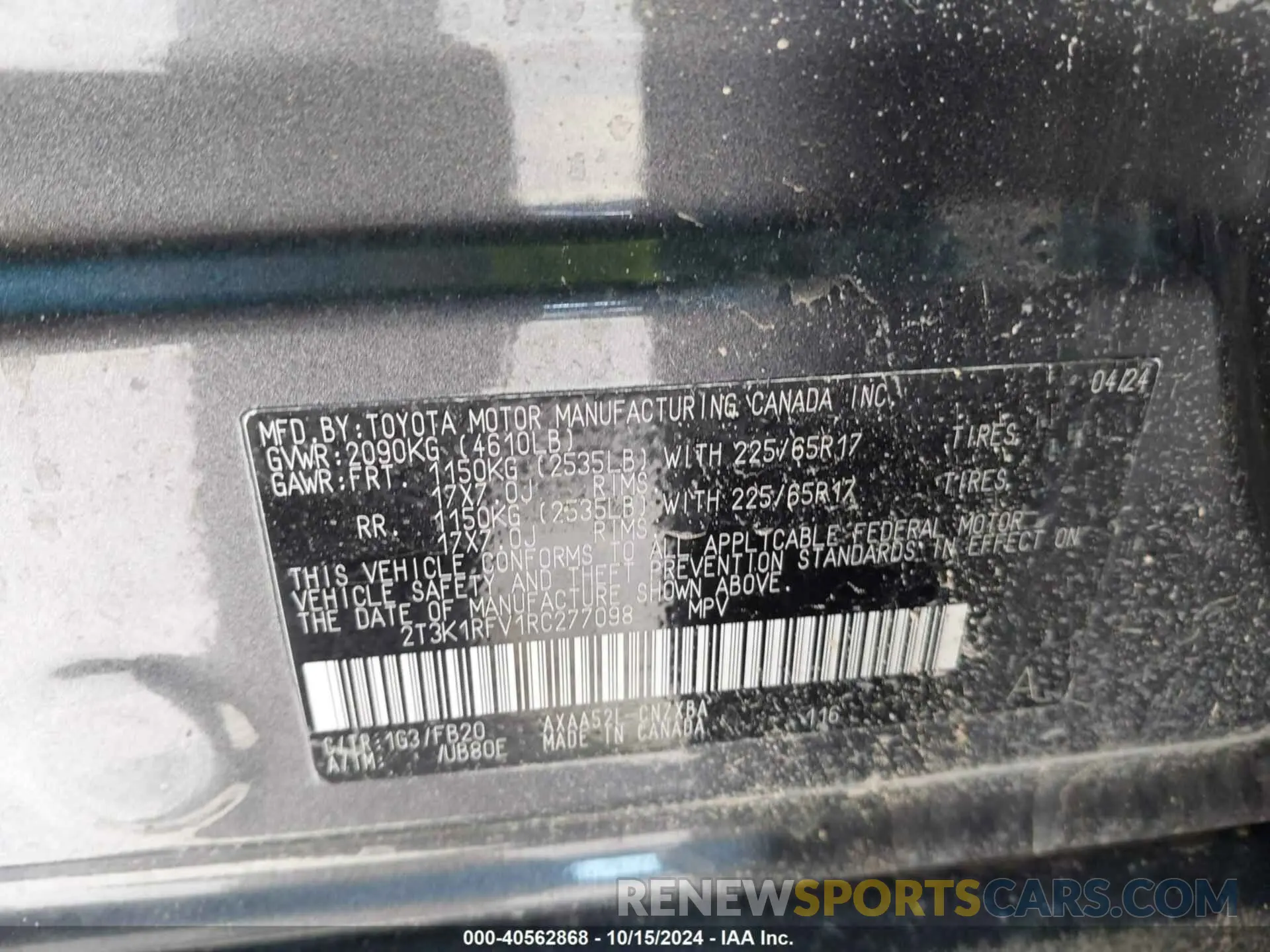 9 Photograph of a damaged car 2T3K1RFV1RC277098 TOYOTA RAV4 2024