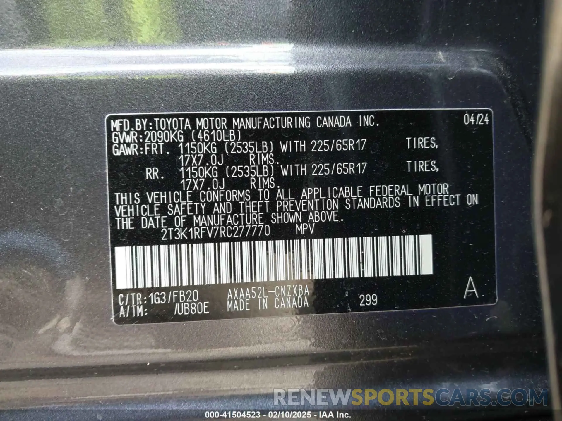 9 Photograph of a damaged car 2T3K1RFV7RC277770 TOYOTA RAV4 2024