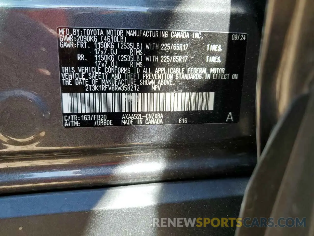 15 Photograph of a damaged car 2T3K1RFV8RW358212 TOYOTA RAV4 2024