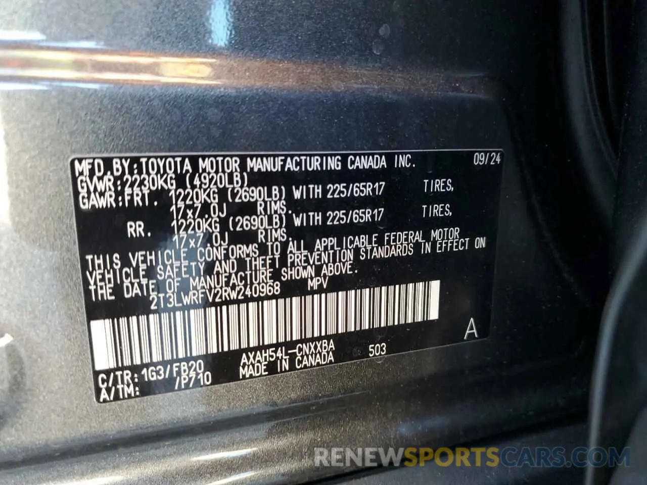 14 Photograph of a damaged car 2T3LWRFV2RW240968 TOYOTA RAV4 2024