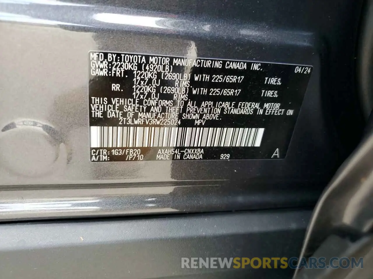 12 Photograph of a damaged car 2T3LWRFV3RW225024 TOYOTA RAV4 2024