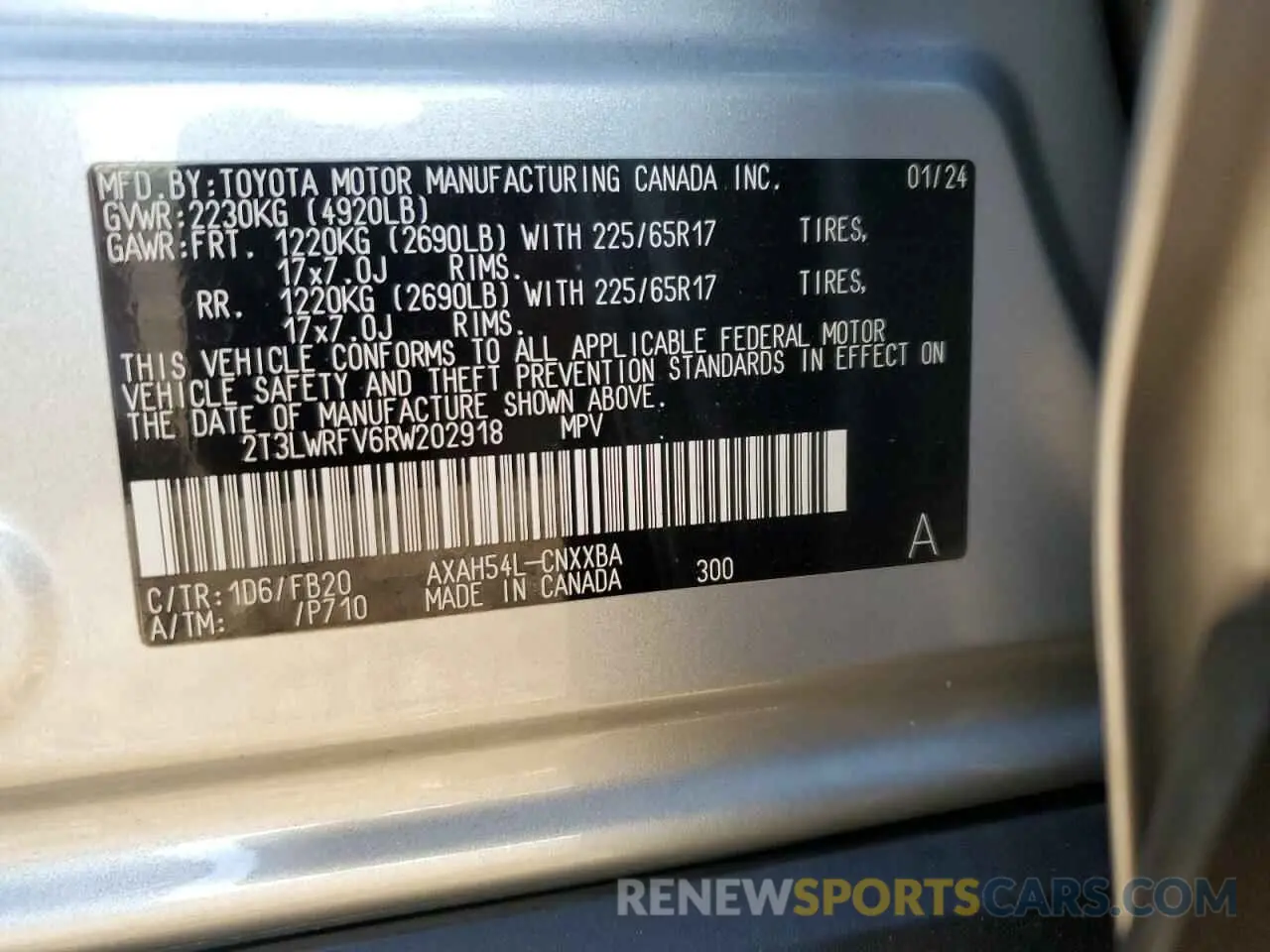 14 Photograph of a damaged car 2T3LWRFV6RW202918 TOYOTA RAV4 2024