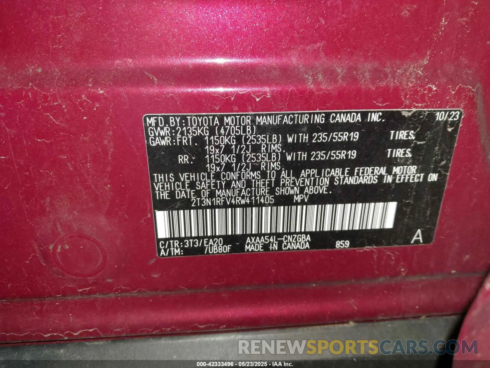 9 Photograph of a damaged car 2T3N1RFV4RW411405 TOYOTA RAV4 2024