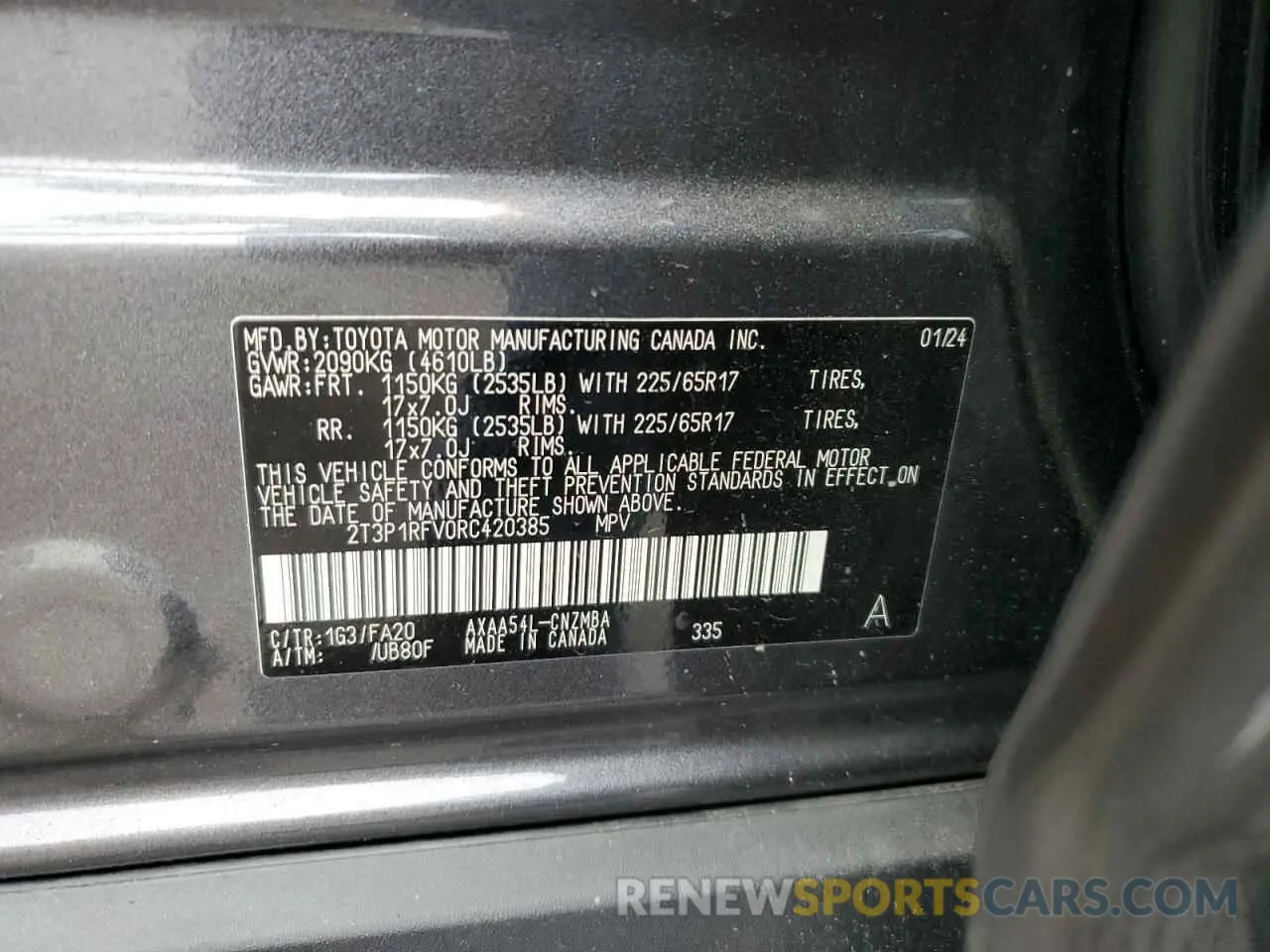 13 Photograph of a damaged car 2T3P1RFV0RC420385 TOYOTA RAV4 2024