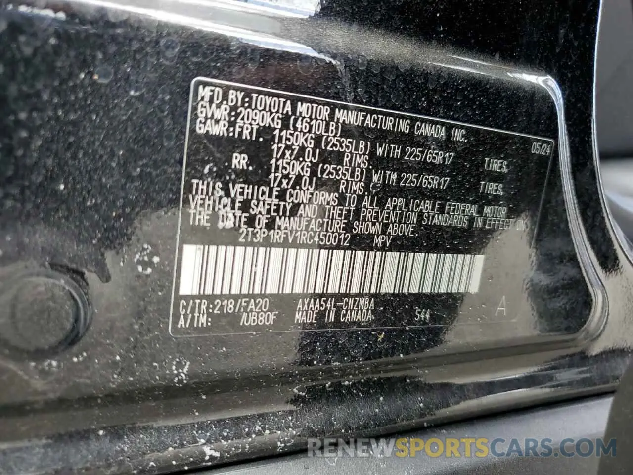 14 Photograph of a damaged car 2T3P1RFV1RC450012 TOYOTA RAV4 2024