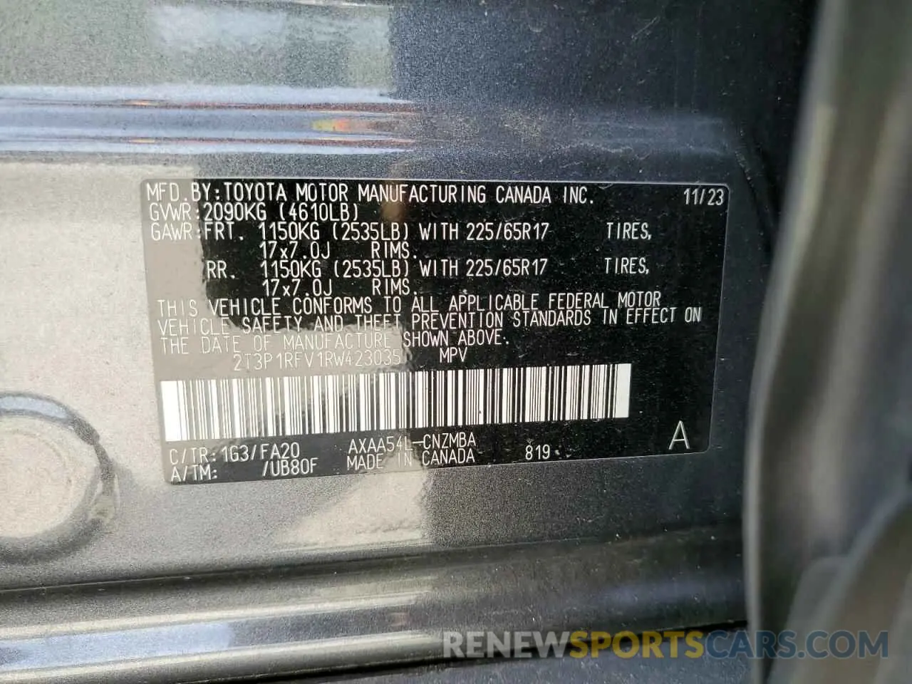 14 Photograph of a damaged car 2T3P1RFV1RW423035 TOYOTA RAV4 2024