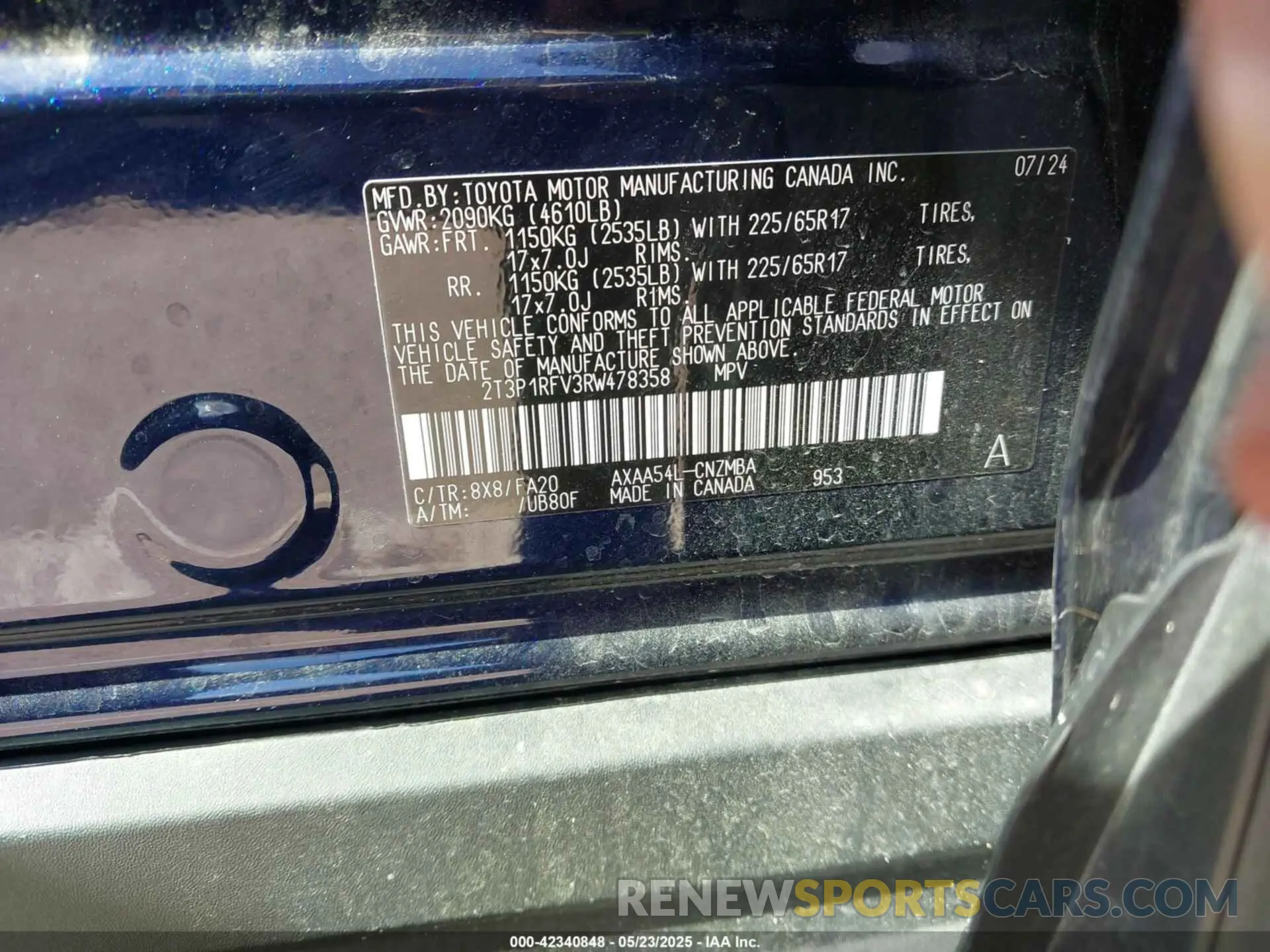9 Photograph of a damaged car 2T3P1RFV3RW478358 TOYOTA RAV4 2024
