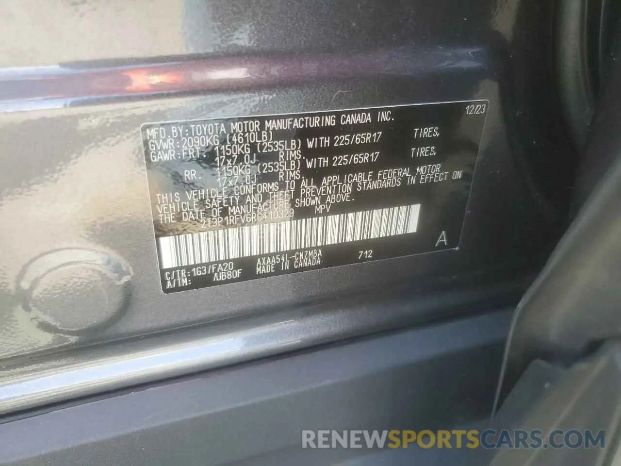 12 Photograph of a damaged car 2T3P1RFV6RC410329 TOYOTA RAV4 2024