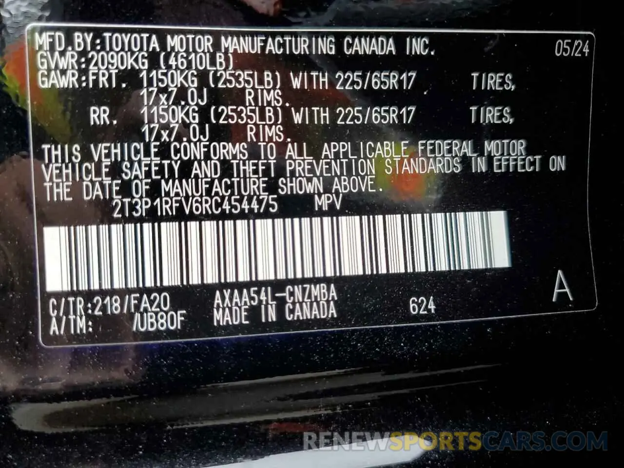 13 Photograph of a damaged car 2T3P1RFV6RC454475 TOYOTA RAV4 2024