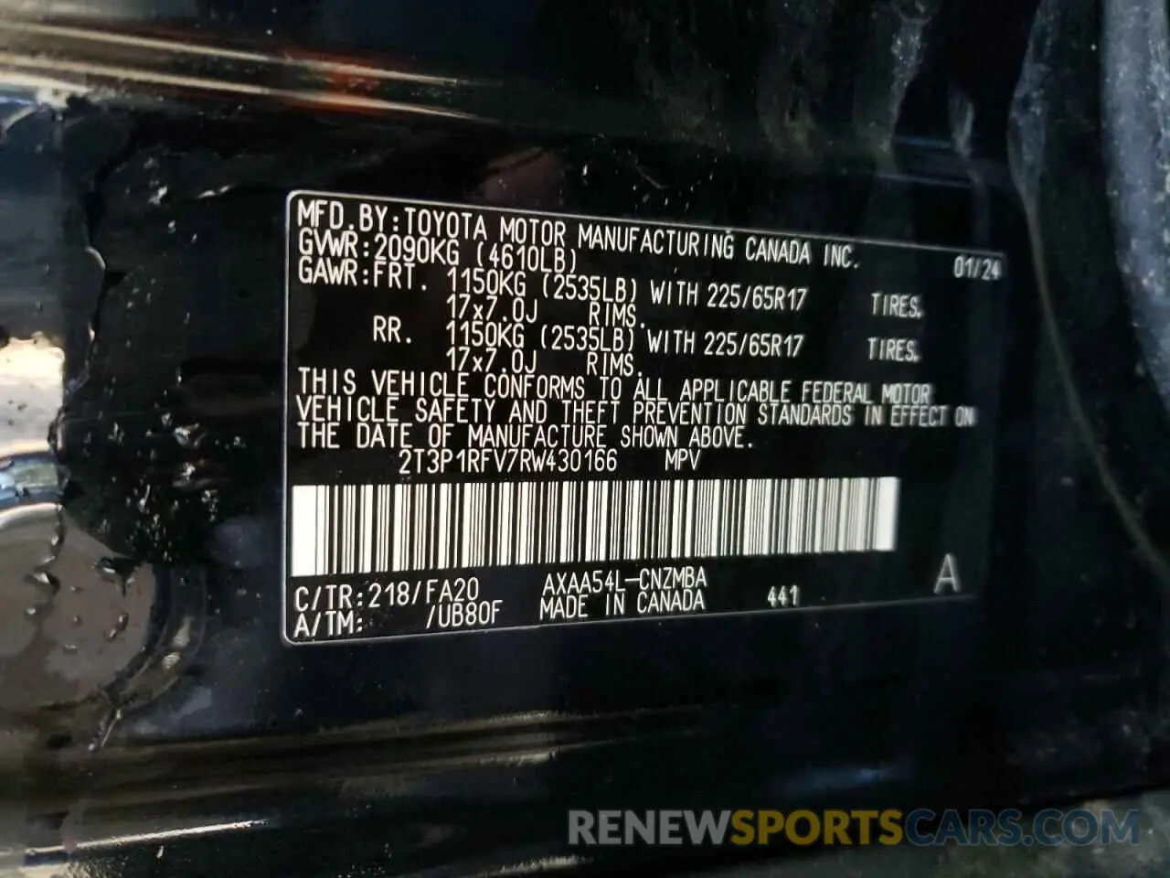 14 Photograph of a damaged car 2T3P1RFV7RW430166 TOYOTA RAV4 2024