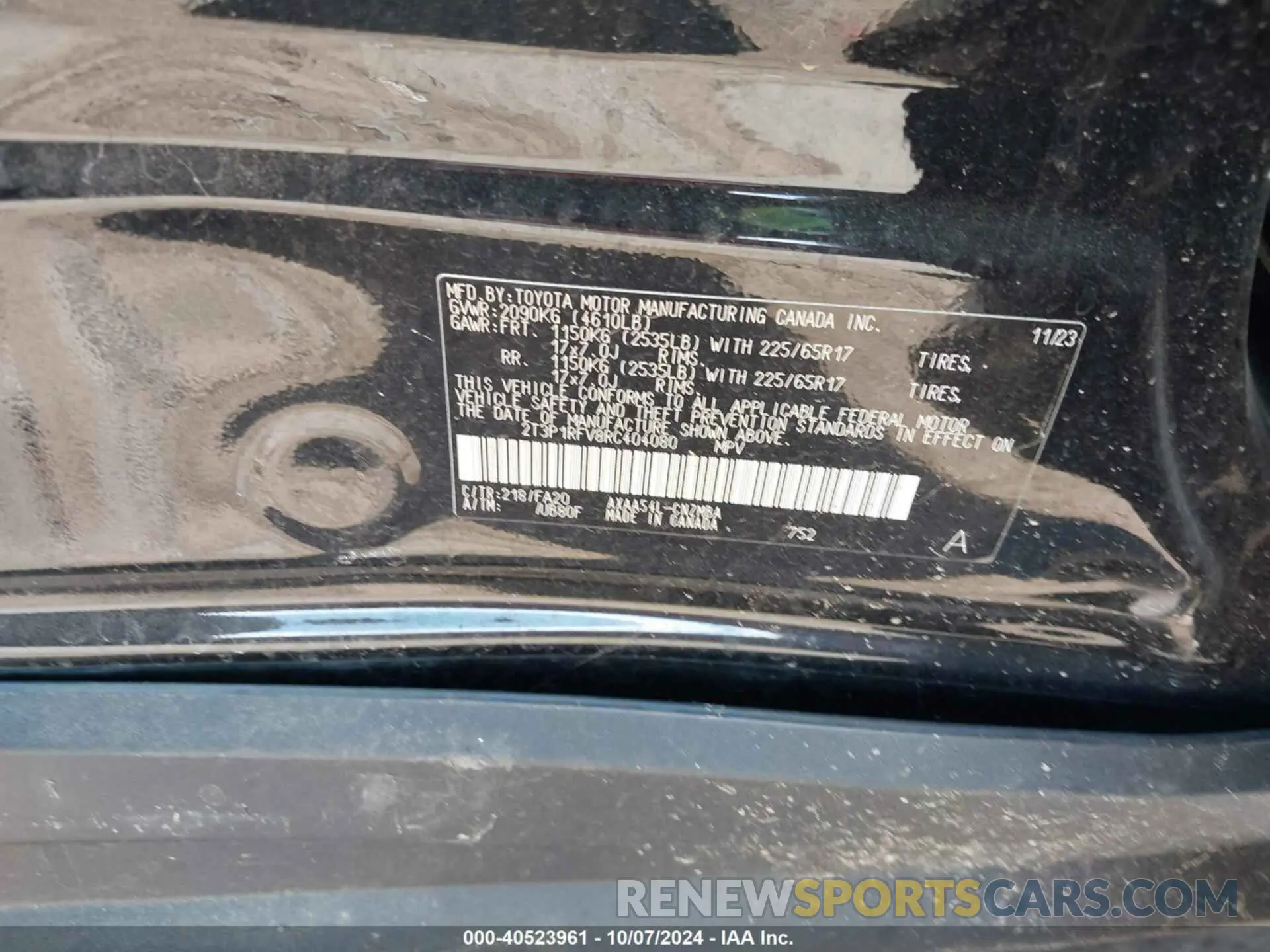 9 Photograph of a damaged car 2T3P1RFV8RC404080 TOYOTA RAV4 2024