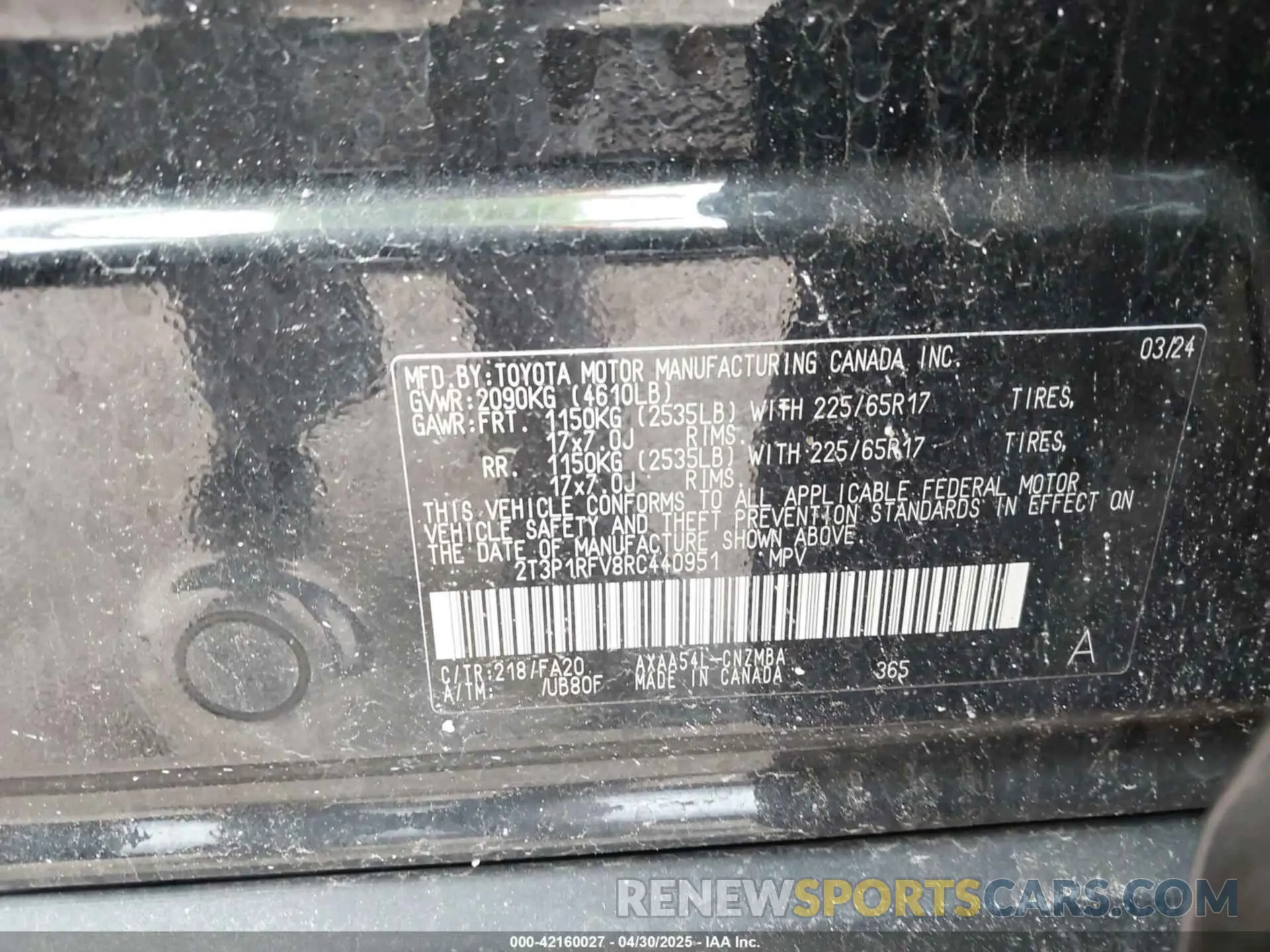 9 Photograph of a damaged car 2T3P1RFV8RC440951 TOYOTA RAV4 2024