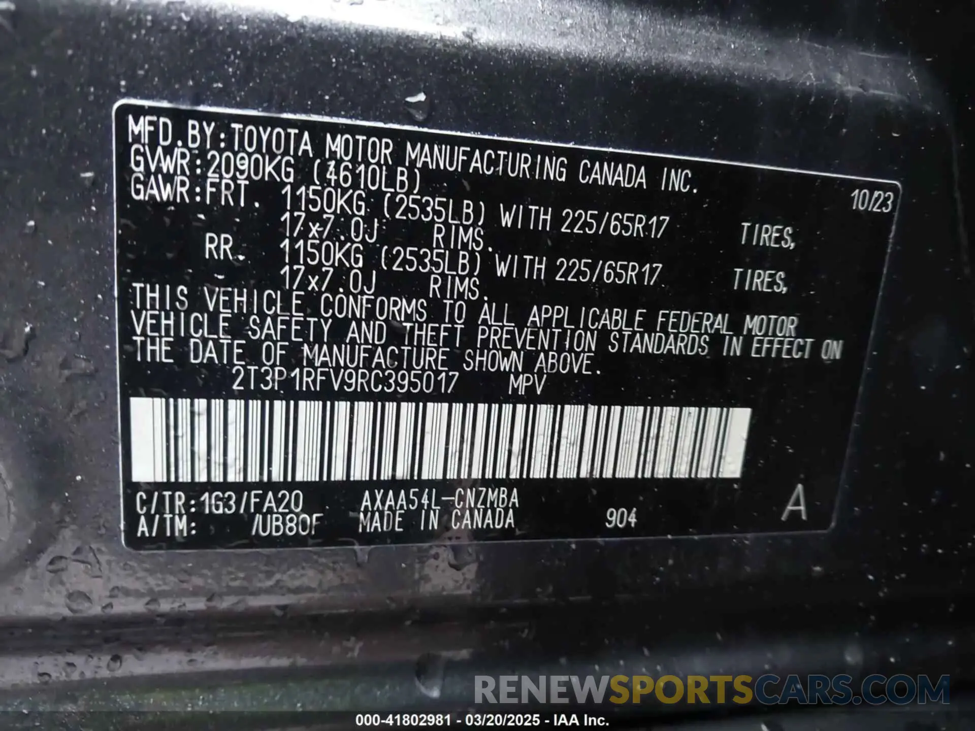 9 Photograph of a damaged car 2T3P1RFV9RC395017 TOYOTA RAV4 2024