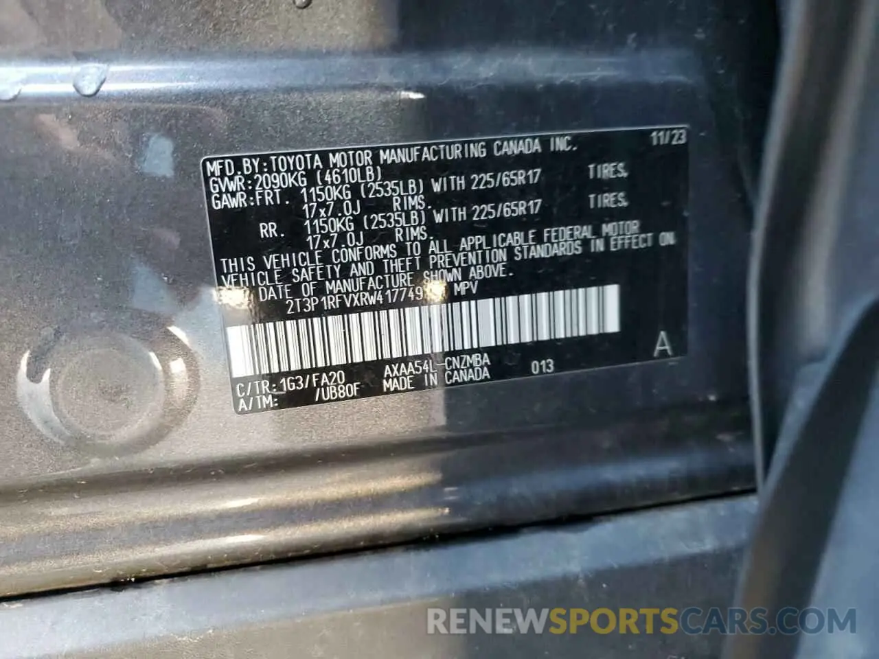 12 Photograph of a damaged car 2T3P1RFVXRW417749 TOYOTA RAV4 2024