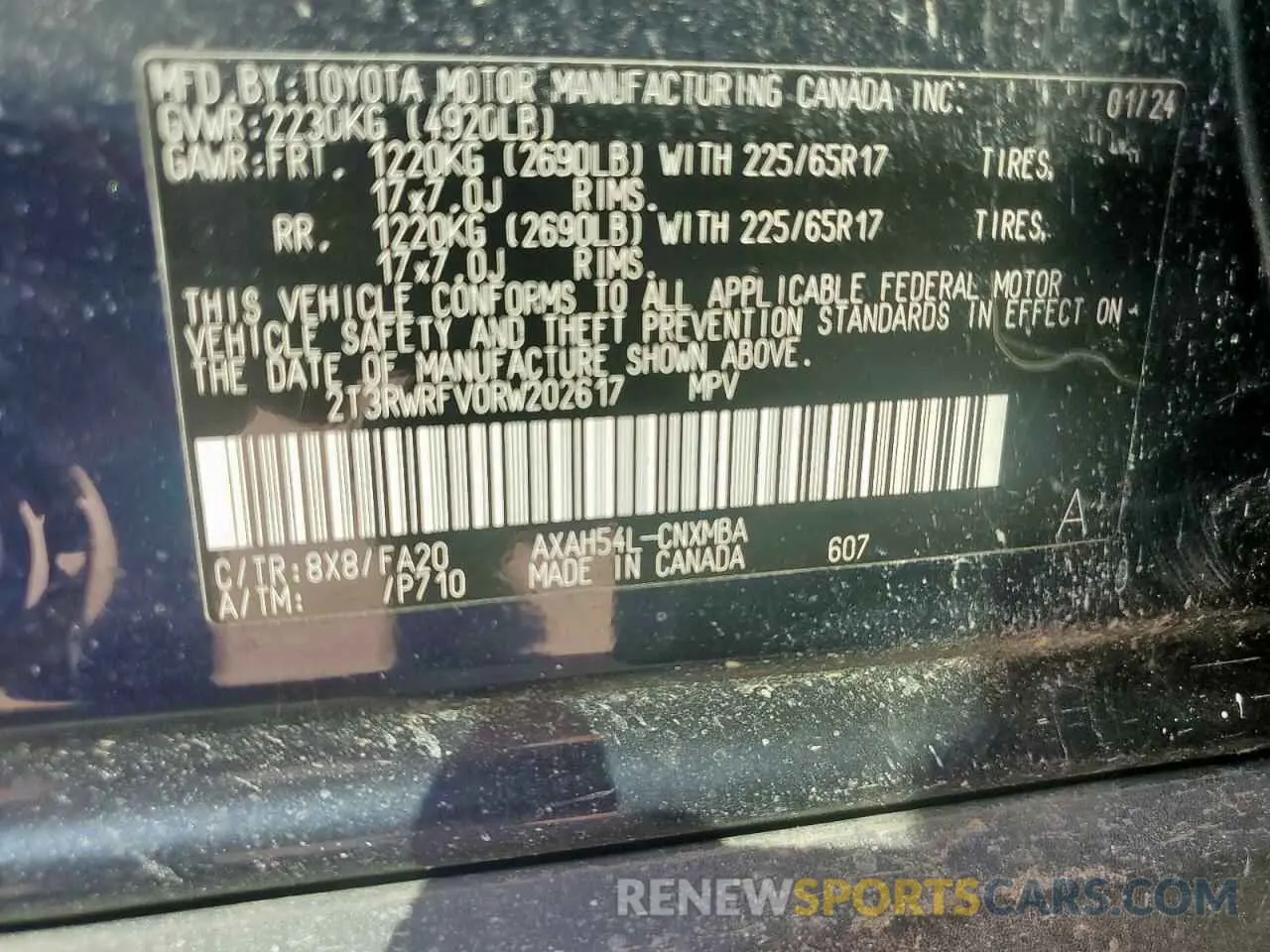 14 Photograph of a damaged car 2T3RWRFV0RW202617 TOYOTA RAV4 2024