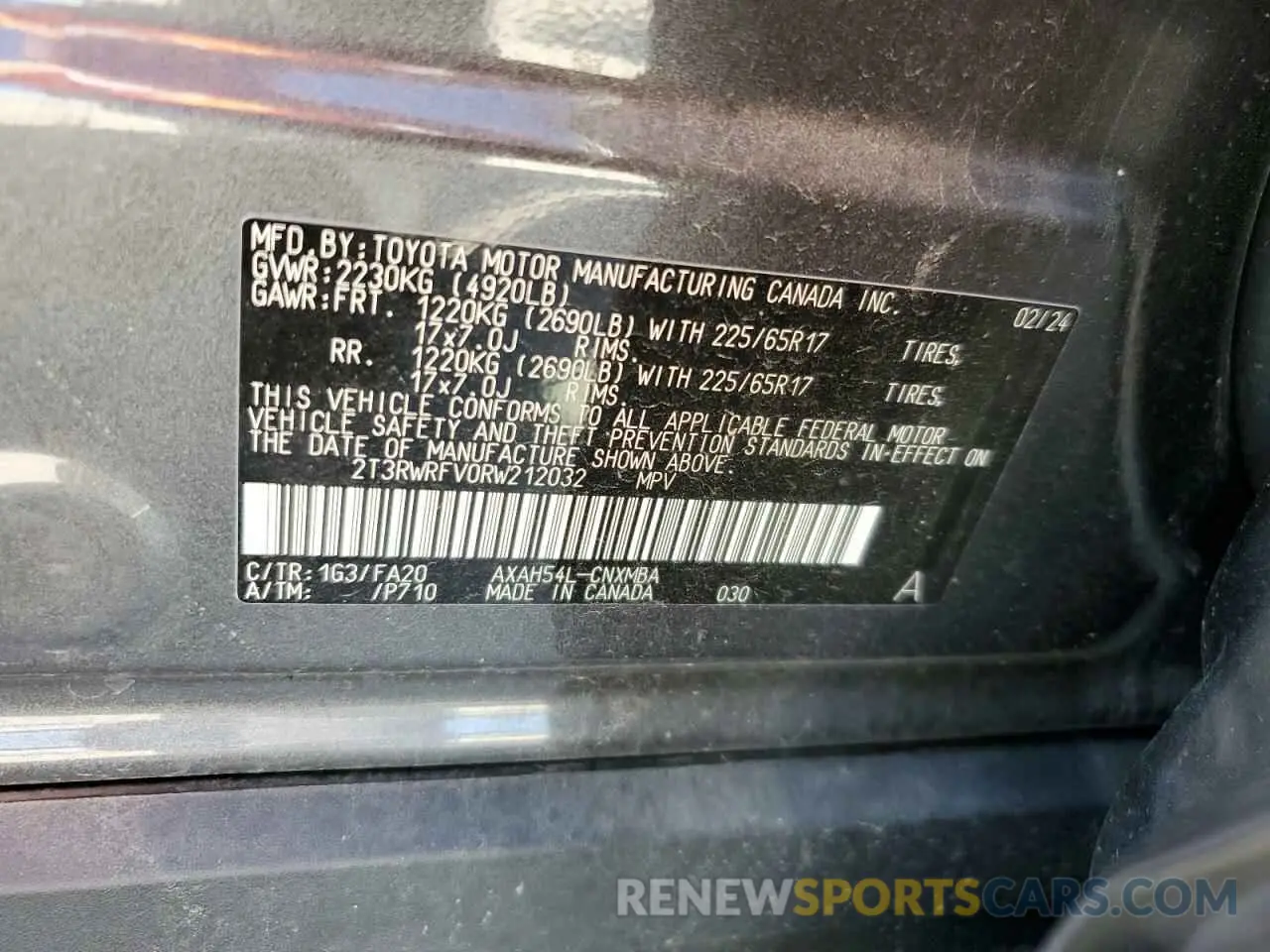 13 Photograph of a damaged car 2T3RWRFV0RW212032 TOYOTA RAV4 2024