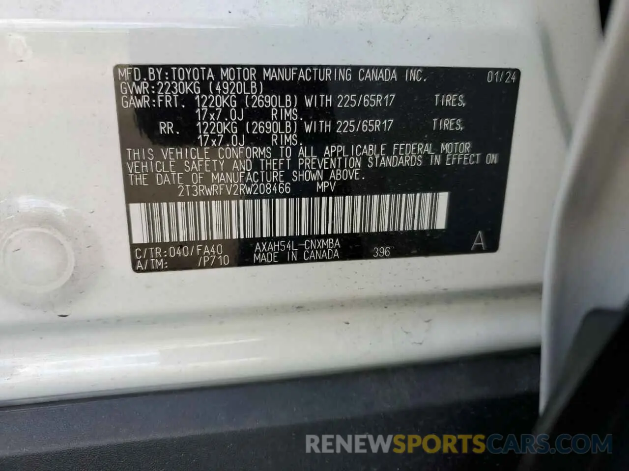 12 Photograph of a damaged car 2T3RWRFV2RW208466 TOYOTA RAV4 2024