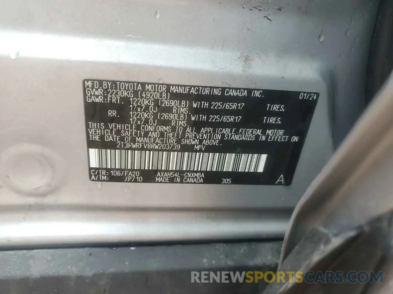 13 Photograph of a damaged car 2T3RWRFV8RW203739 TOYOTA RAV4 2024